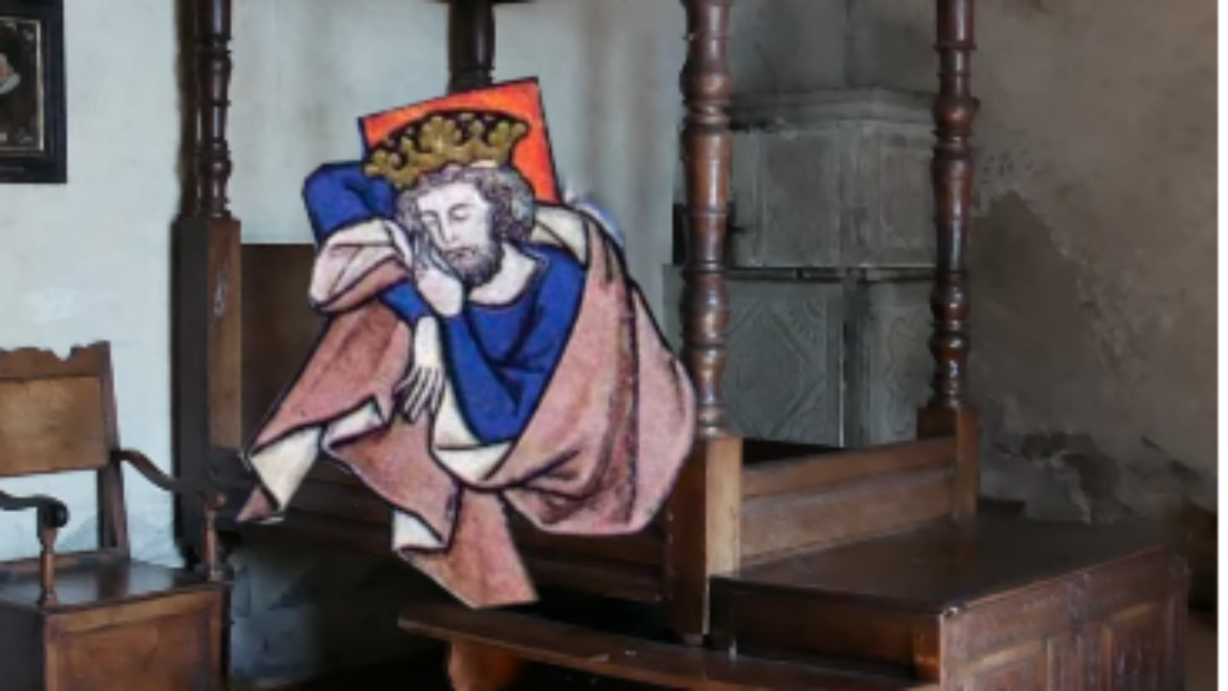The four-poster bed